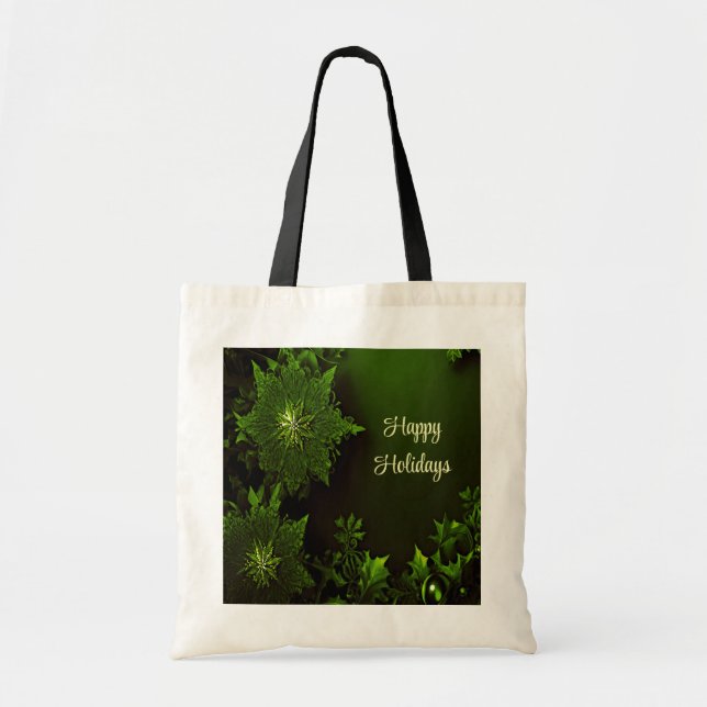 Vacances Noël Vert Sac fourre-tout Floral (Devant)