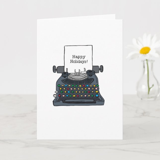 Vacances Qwerty ! Carte de voeux pliée de 5 po x 7 (Petite plante)