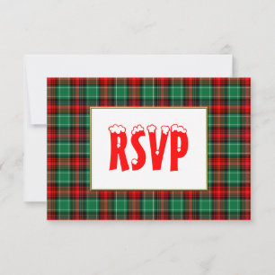 Vacances Red Green Plated Fête personnalisée RSVP