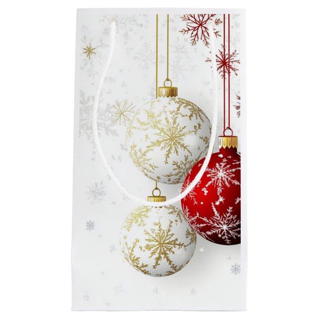 VACANCES ROUGE ET OR ORNAMENTS #1 Sac cadeau (Devant)