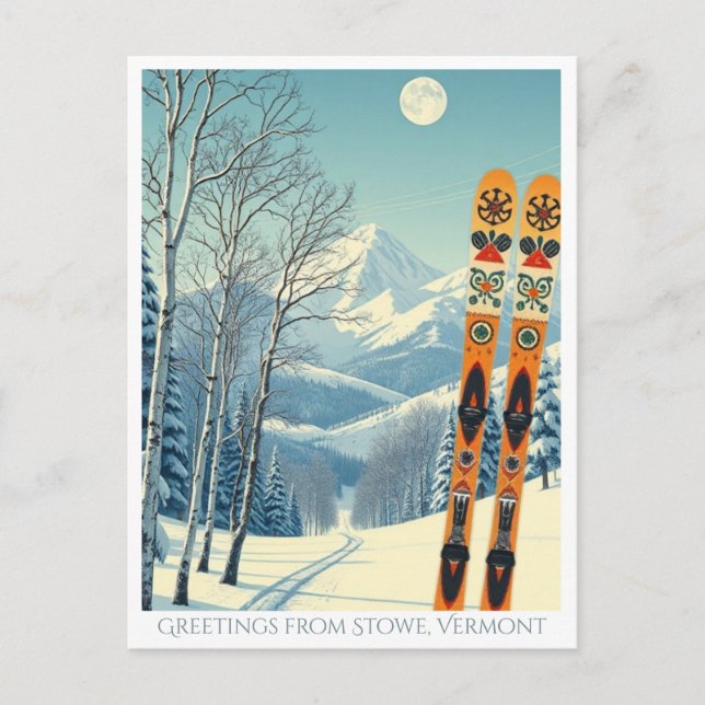 Vacances ski de Stowe Mountain Vermont Carte posta (Devant)