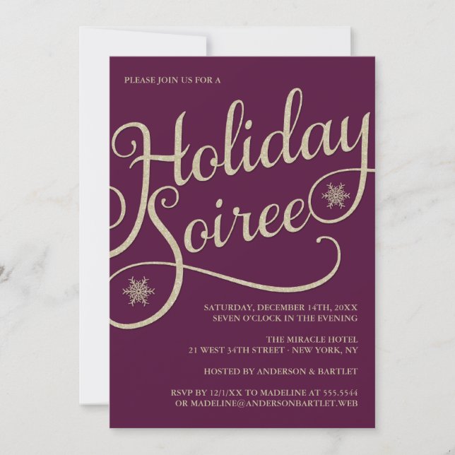 Vacances Soiree Sparkle Noël Fête Invitation (Devant)