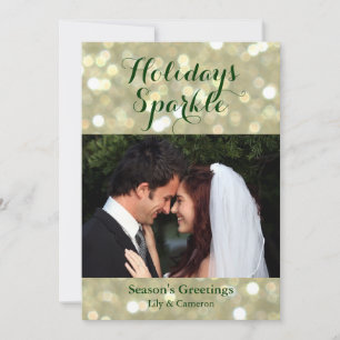 Vacances Sparkle Carte photo en or