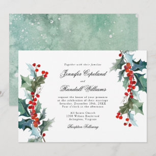 Vacances verdure Faire-part de mariage aquarelle