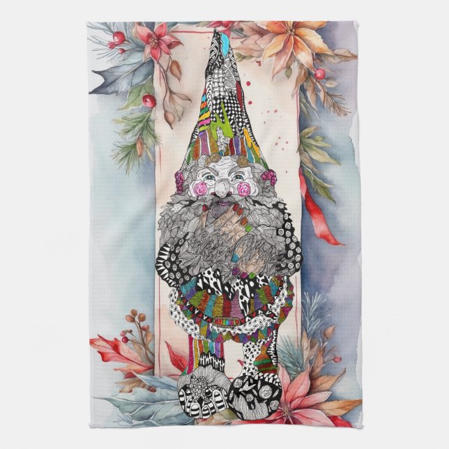 Vacances Whimsical Noël Gnome Serviette de cuisine (Vertical)