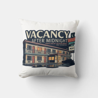 Vacancy After Midnight Retro Motel Pillow