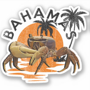 Vacation Andros Crab Bahamas Flag Sticker Cruise
