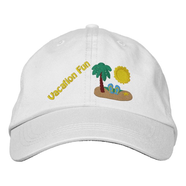 Vacation Beach Embroidered Hat (Front)