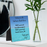 Vacation Beach Home WIFI information Password Plaque<br><div class="desc">This design was created though digital art. It may be personalized in the area provided by changing the photo and/or text. Or it can be customized by choosing the click to customize further option and delete or change the colour the background, add text, change the text colour or style, or...</div>
