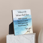 Vacation Beach Home WIFI information Watercolor Plaque<br><div class="desc">This design was created though digital art. It may be personalized in the area provided by changing the photo and/or text. Or it can be customized by choosing the click to customize further option and delete or change the colour the background, add text, change the text colour or style, or...</div>