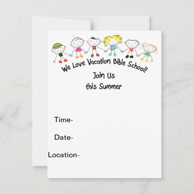 Vacation Bible School Invitation (Front)