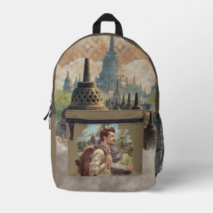 Vacation, Borobudur Temple, Java Indonesia,Vintage Printed Backpack