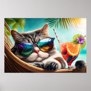 Vacation Cat Poster