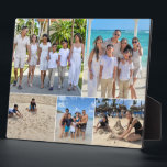 Vacation Family Photo Collage 5 pictures Plaque<br><div class="desc">Celebrate your best family adventures with this Custom Vacation Family Photo Collage Easel Plaque! Featuring a beautifully arranged five-photo collage, this sleek and sturdy plaque is a perfect way to showcase cherished memories from your travels. Whether it’s a beach getaway, mountain escape, or theme park adventure, this personalized keepsake brings...</div>
