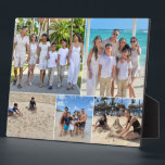 Vacation Family Photo Collage 5 pictures Plaque<br><div class="desc">Celebrate your best family adventures with this Custom Vacation Family Photo Collage Easel Plaque! Featuring a beautifully arranged five-photo collage, this sleek and sturdy plaque is a perfect way to showcase cherished memories from your travels. Whether it’s a beach getaway, mountain escape, or theme park adventure, this personalized keepsake brings...</div>