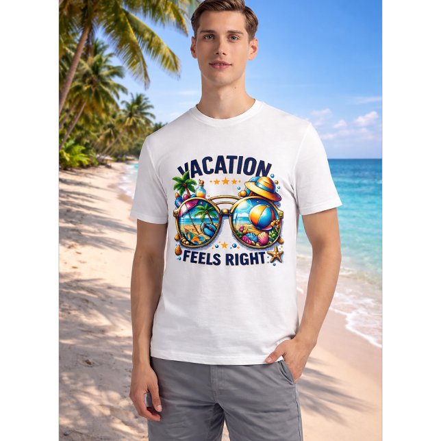 Vacation Feels Right Men’s Basic T-Shirt USA (Creator Uploaded)