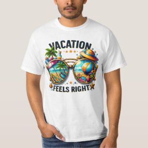 Vacation Feels Right Men’s Value T-Shirt USA