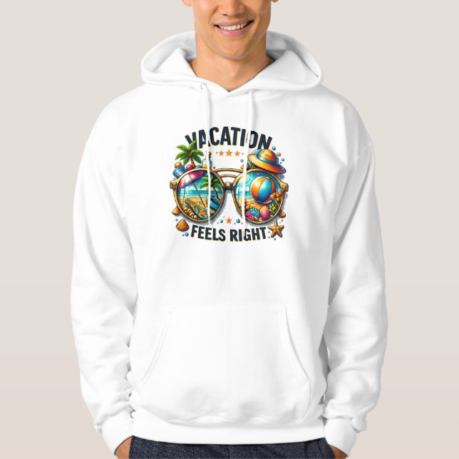 Vacation Feels Right Pullover Hoodie USA (Front)