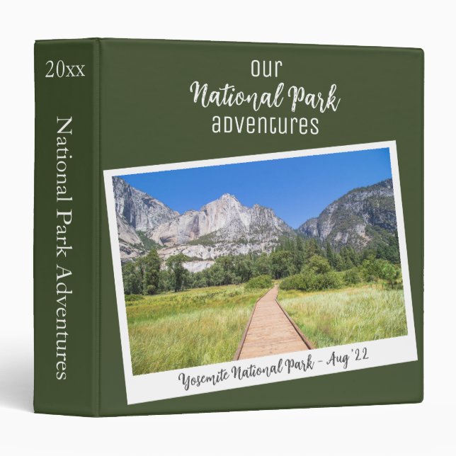 Vacation Green Yosemite Nature National Park Binder (Front/Spine)