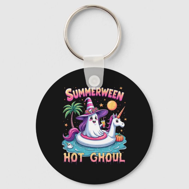 Vacation Halloween Party Group Funny Summerween Wi Keychain (Front)