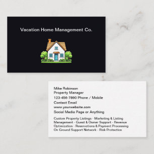 Vacation Home Management Real Estate Businesscards Business Card