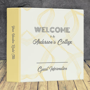 Vacation Home Rental Yellow Grey Grey Binder