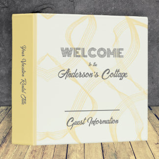 Vacation Home Rental Yellow Grey Grey Binder