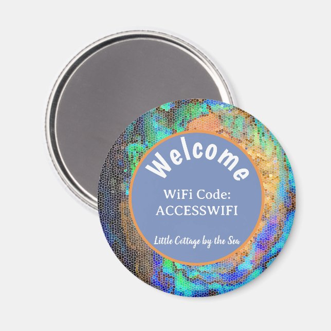 Vacation Home WiFi Internet Code Beach House Magnet (Front/Back)