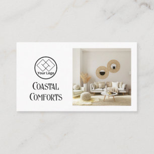 Vacation House Rental Modern Custom QR Code Business Card