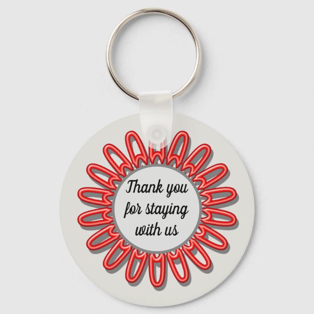 Vacation House Thank You Rental Guest Key Keychain (Front)