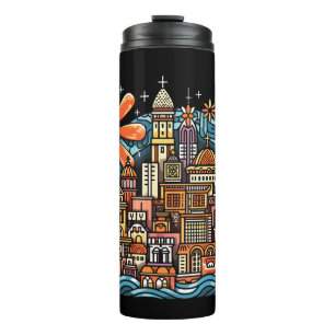 vacation in an island thermal tumbler