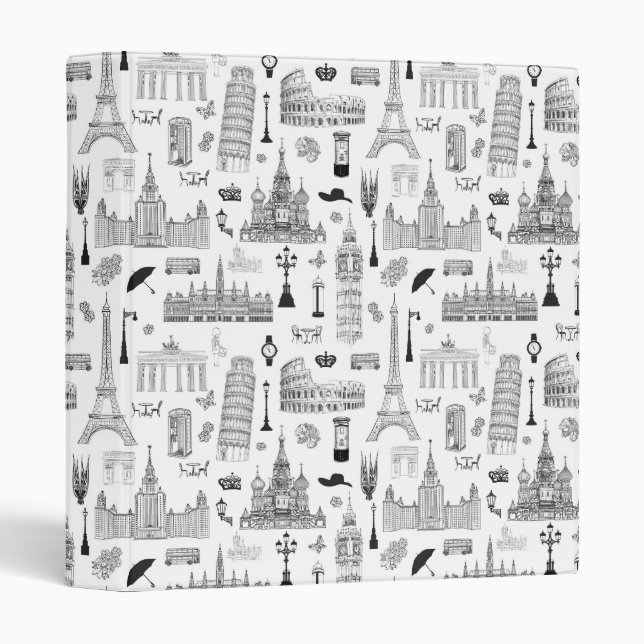 Vacation In Europe Pattern Binder (Front/Spine)
