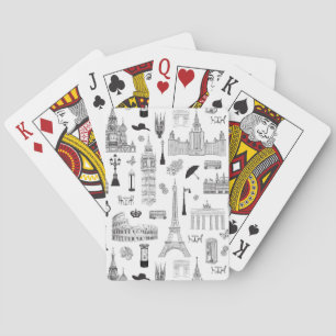 Vacation In Europe Pattern Playing Cards