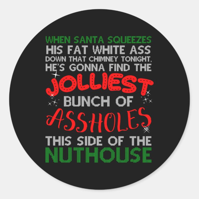 Vacation Jolliest Bunch Ugly Classic Round Sticker (Front)