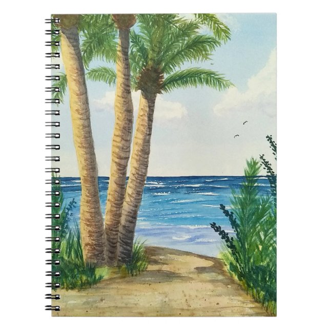 Vacation journal, beach, diary, Spiral Notebook (Front)