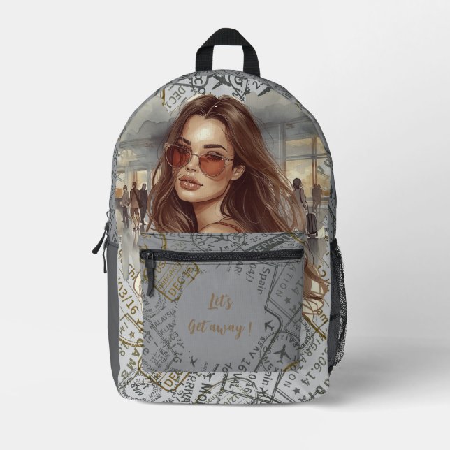 Vacation, Let's Get away ! Printed Backpack (Front)