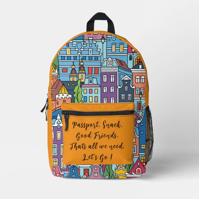 Vacation,Let's Go ! Printed Backpack (Front)