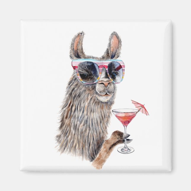 Vacation Llama Magnet (Front)