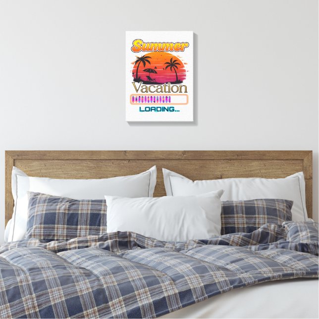 Vacation Loading Summer Sunset Beach Canvas Print (Insitu(Bedroom))