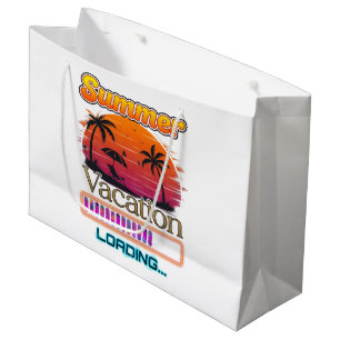 Vacation Loading Summer Sunset Beach Large Gift Bag