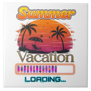Vacation Loading Summer Sunset Beach Tile