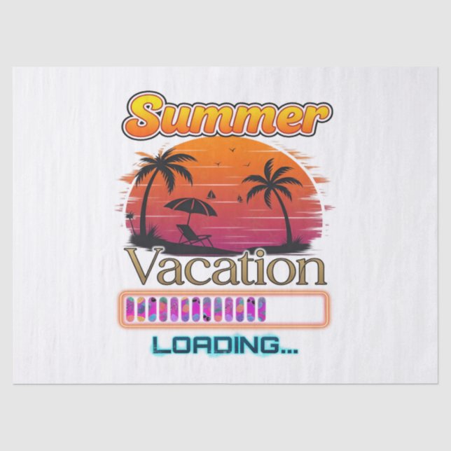 Vacation Loading Summer Sunset Beach Tissue Paper (Front)