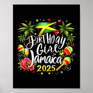 Vacation Matching Birthday Girl Jamaica 2025 Birth Poster