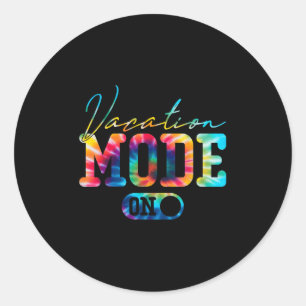 Vacation Mode Summer Tie Dye Family Beach Vacay Mo Classic Round Sticker