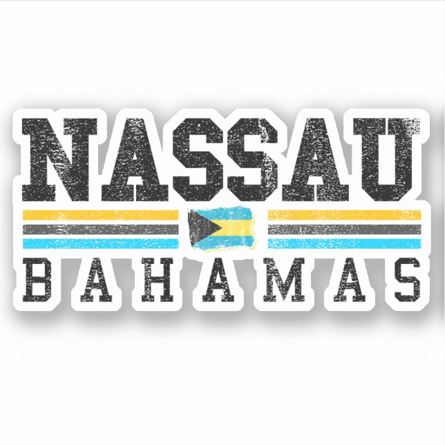 Vacation Nassau Bahamas Flag Sticker Cruise (Front)