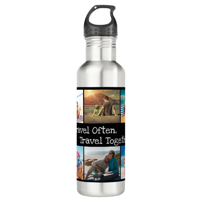 Vacation Photo Collage Travel Often Together  710 Ml Water Bottle (Front)