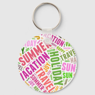 Vacation related words keychain