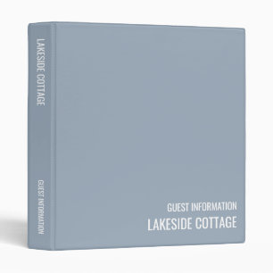 Vacation Rental Blue Minimalist Modern Airbnb Binder