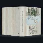 Vacation Rental Cabin Lake Welcome Book Binder<br><div class="desc">Create your own welcome book for your Lake side cabin vacation rentals. Fill your vacation rental book with local maps, restaurant recommendations, instructions about appliances, rental rules, contact information and a letter of welcome. Watercolor design with green forest trees, blue lake and rowboat. Customize with rental property name or family...</div>