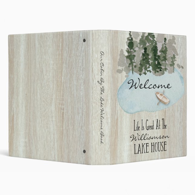 Vacation Rental Cabin Lake Welcome Book Binder (Background)